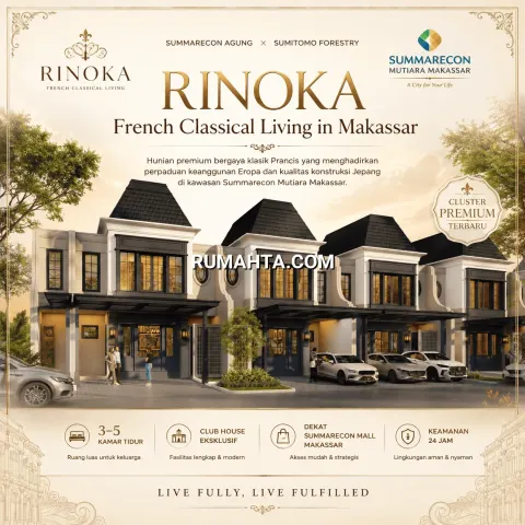 RUMAH EROPA KLASIK DI MAKASSAR LOKASI STRATEGIS LANGSUNG DEPAN MALL SUMMARECON DAN SEKOLAH AL-AZHAR