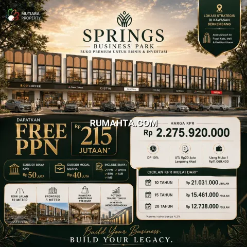 RUKO DI JUAL MAKASSAR LOKASI STRATEGIS PASAR BARU DAYA SPRINGS BUSINESS PARK