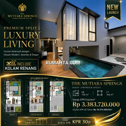 The Mutiara Springs Premium Split 9x18 – Rumah Mewah dengan Kolam Renang di Makassar