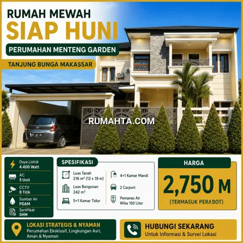 Rumah Mewah Lengkap Perabot Di Tanjung Bunga Makassar