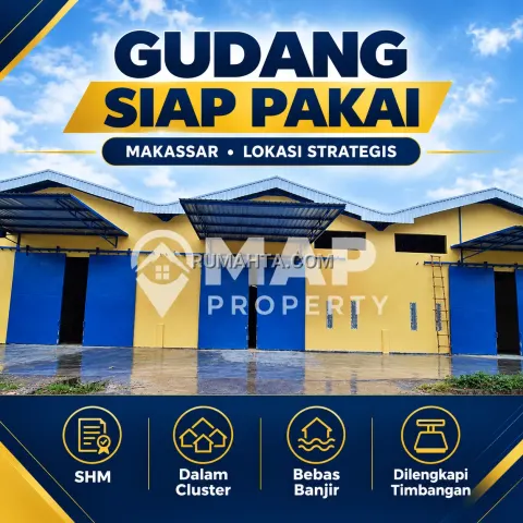 GUDANG SIAP PAKAI DI MAKASSAR – LOKASI STRATEGIS!