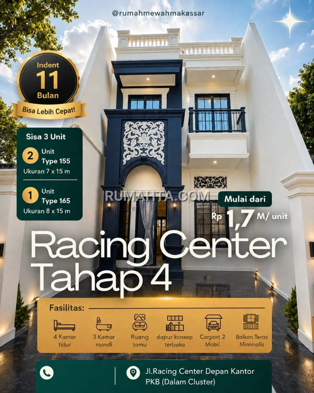Rumah tengah kota makassar dekat kemana mana racing center 