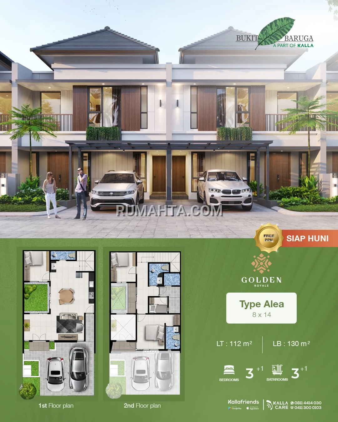 Rumah di Bukit Baruga Makassar Golden Royale Fasilitas Lengkap & Siap Huni!