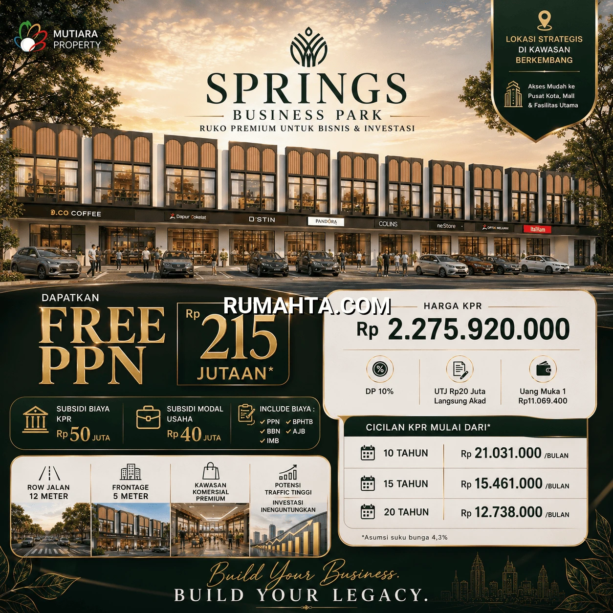 RUKO DI JUAL MAKASSAR LOKASI STRATEGIS PASAR BARU DAYA SPRINGS BUSINESS PARK