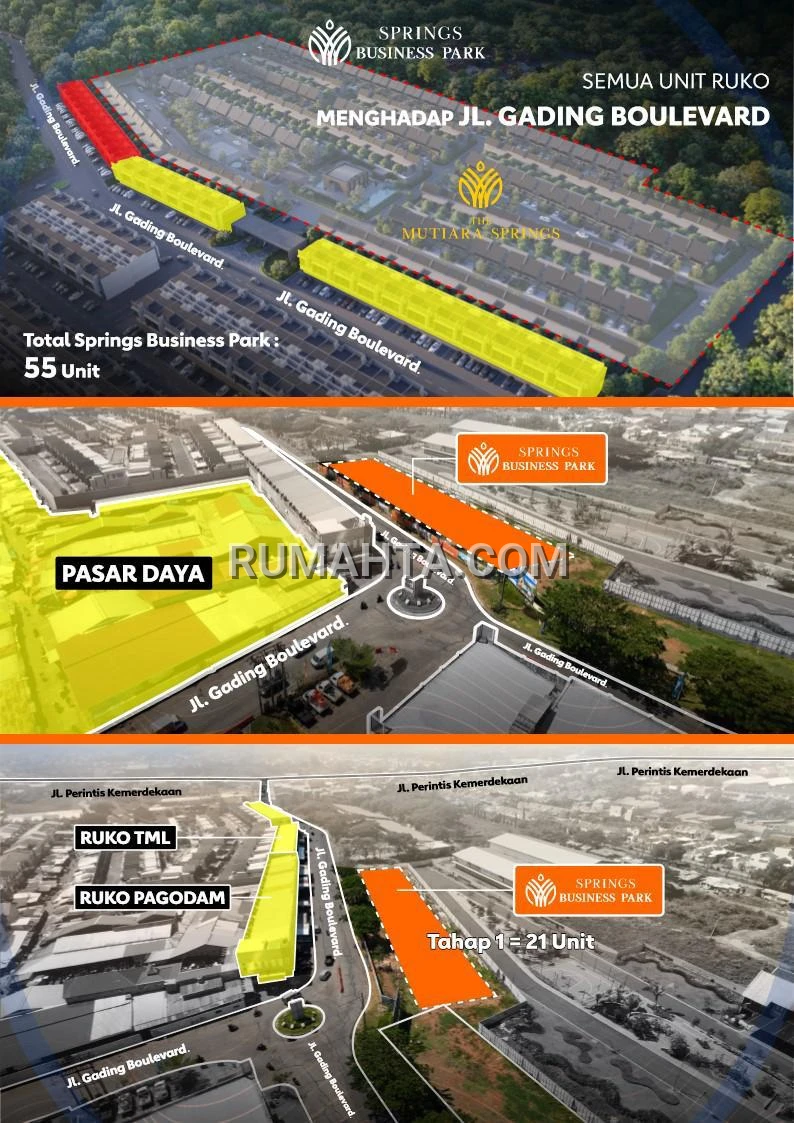 RUKO DI JUAL MAKASSAR LOKASI STRATEGIS PASAR BARU DAYA SPRINGS BUSINESS PARK