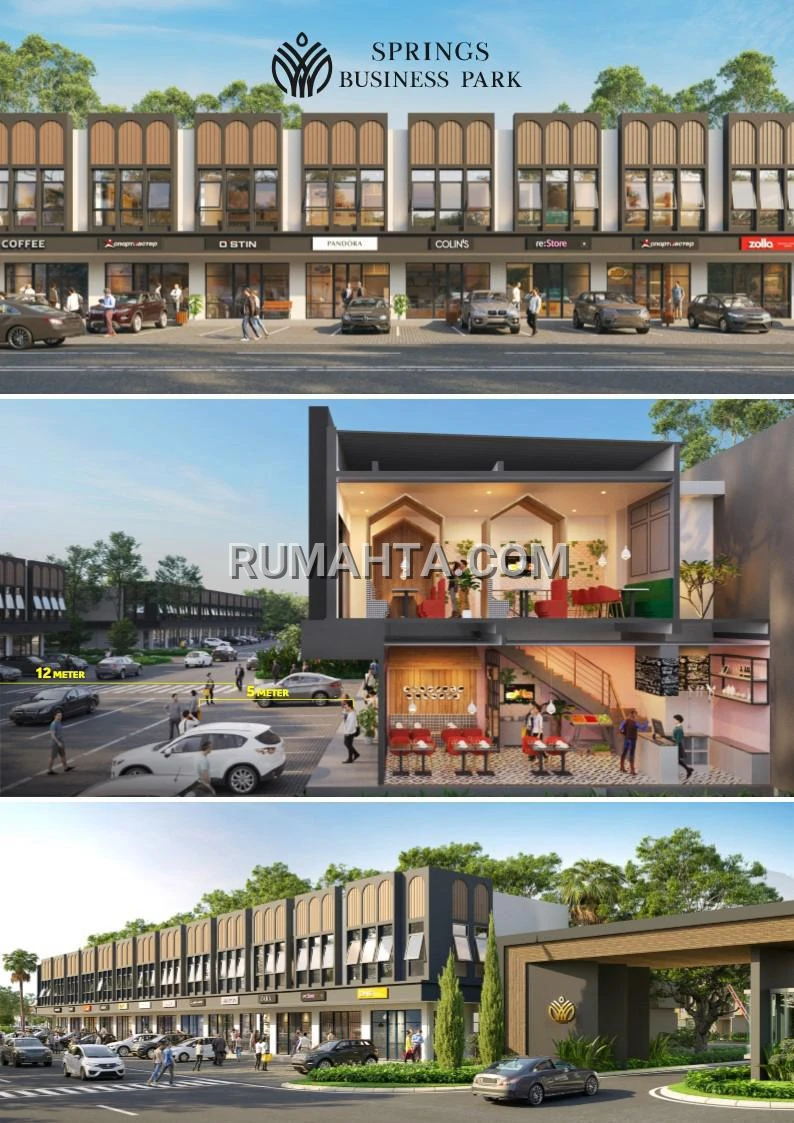 Ruko di Jual Makassar Lokasi Strategis di Pasar Baru Daya Promo Free PPN Ruko Lebar 6 Poros Jalan Springs Business Park