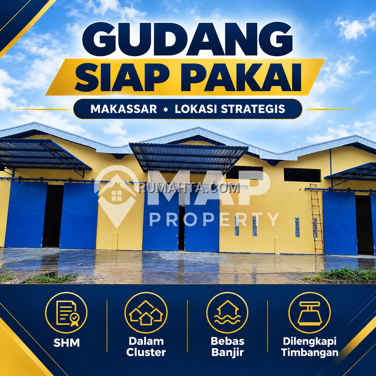 GUDANG SIAP PAKAI DI MAKASSAR – LOKASI STRATEGIS!