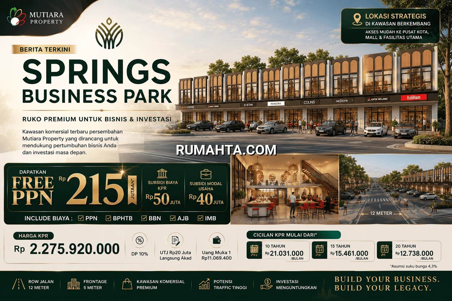 Springs Business Park, Destinasi Bisnis Baru di Makassar dengan Promo Free PPN Rp215 Juta Lokasi Strategis di Pasar Baru Daya