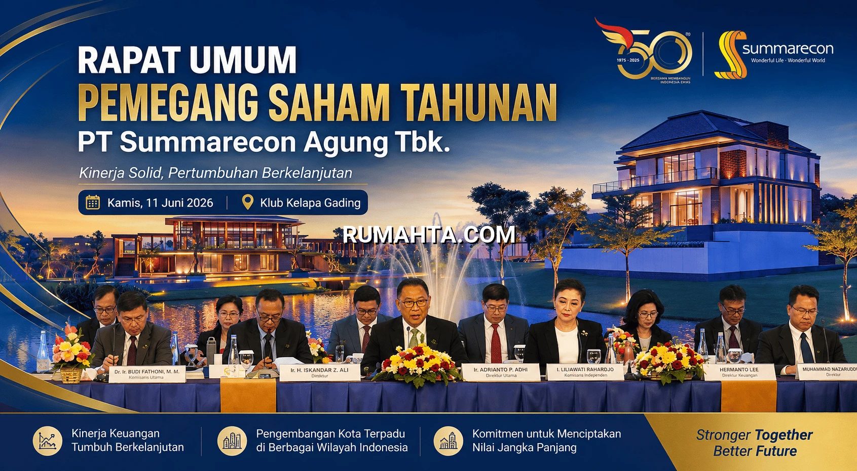 Summarecon Agung (SMRA) Bagikan Dividen Rp5 per Saham, Total Rp82,54 Miliar