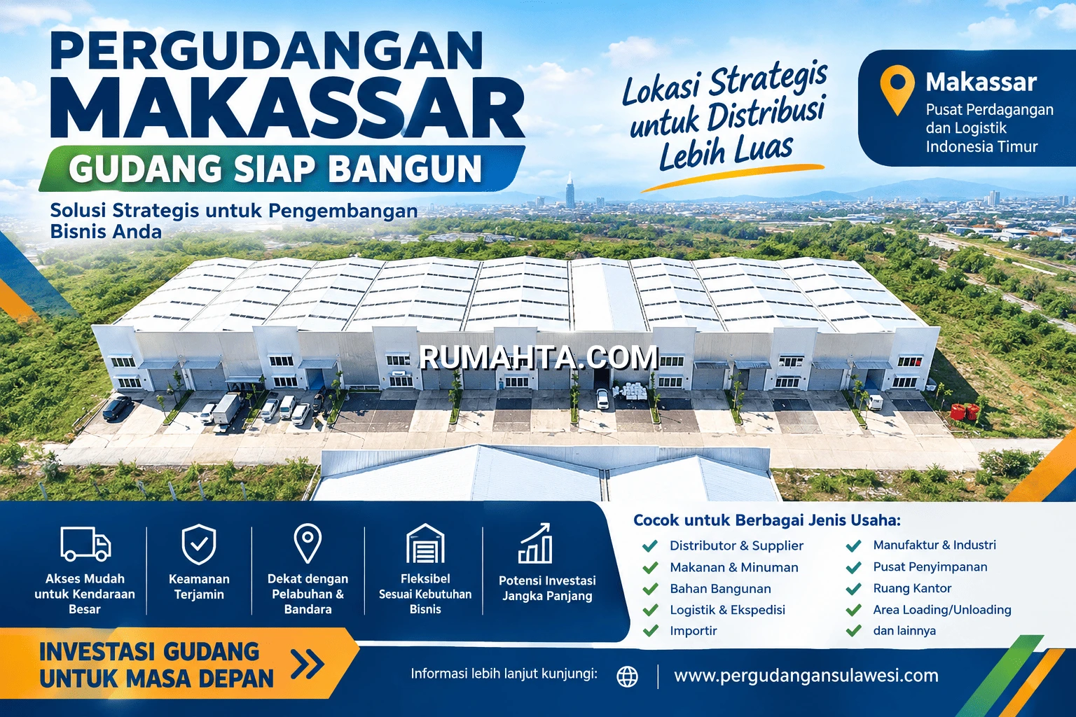 Pergudangan Makassar Gudang Siap Bangun untuk Distributor Besar