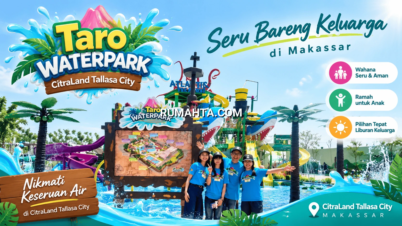 Taro Waterpark CitraLand Tallasa City, Destinasi Wisata Keluarga Baru di Makassar